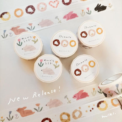 Saien Artist Washi Tape Series designed by Miki Tamura - Nuts