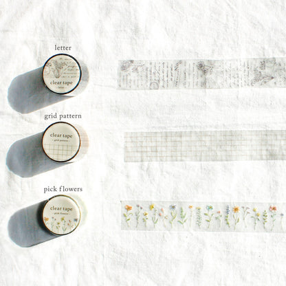 Antique Series Clear Tape - Pick flowers