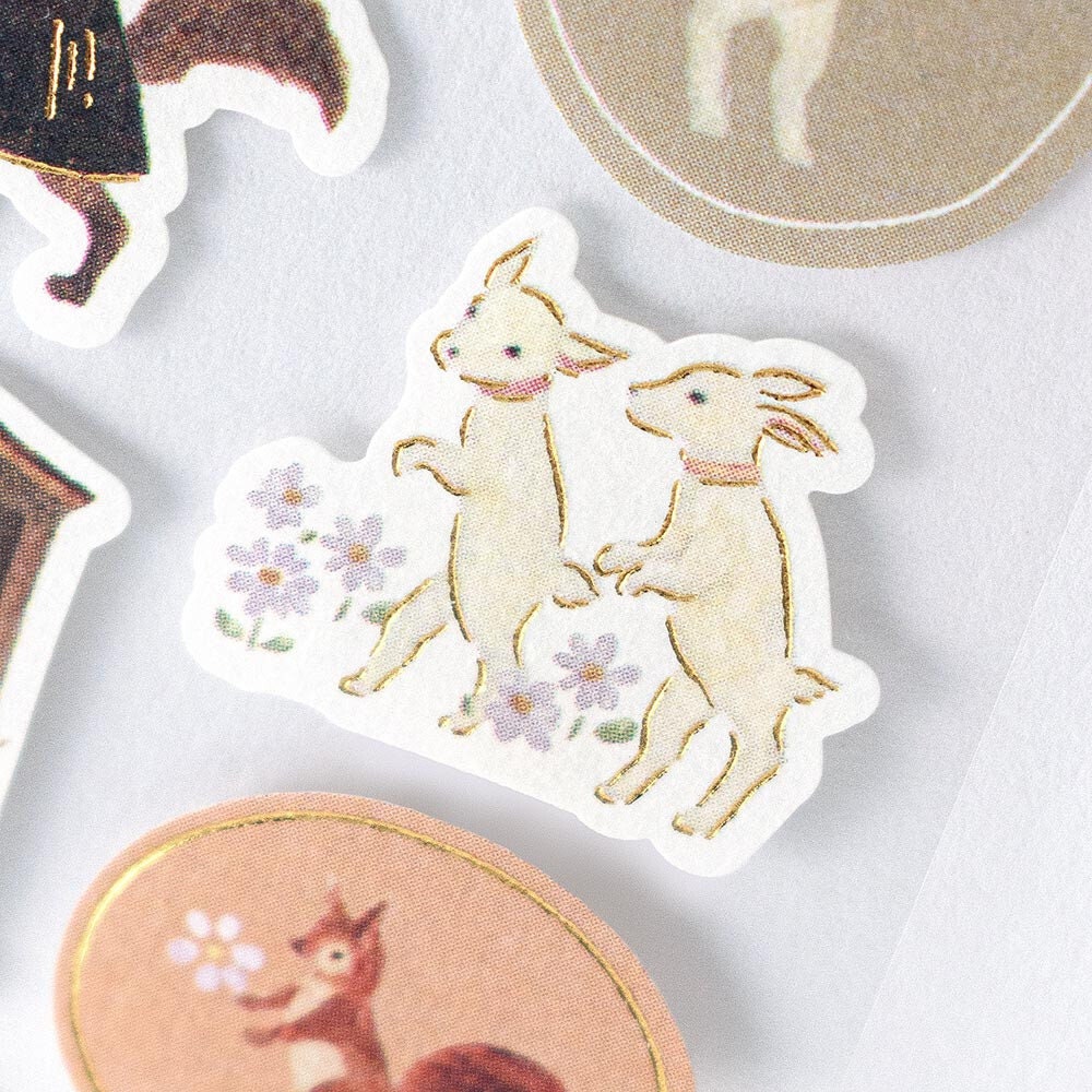 Fable Series Gold Foil Sticker - The wolf and the Kid Goats