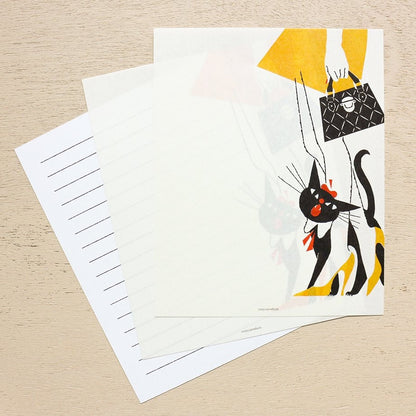 Letter Writing Set Series designed by Black Neko Design Black Cat Robin B