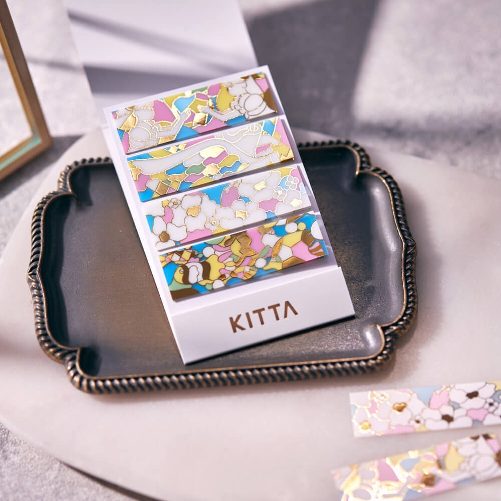 Hitotoki KITTA Clear Series PET Gold Foil Portable Sticker - Stained Glass