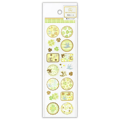 Wanowa Japanese Style Gold Foil Sticker - Clover