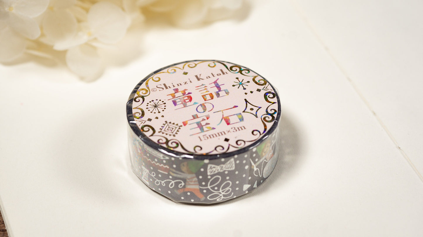 Grimm's Fairy Tale Gem Series Silver Foil Washi Tape - The Elves