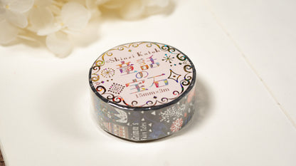 Grimm's Fairy Tale Gem Series Silver Foil Washi Tape - Town Musicians of Bremen