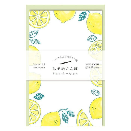 Walking Series Japanese Washi Letter Writing Set - Lemon