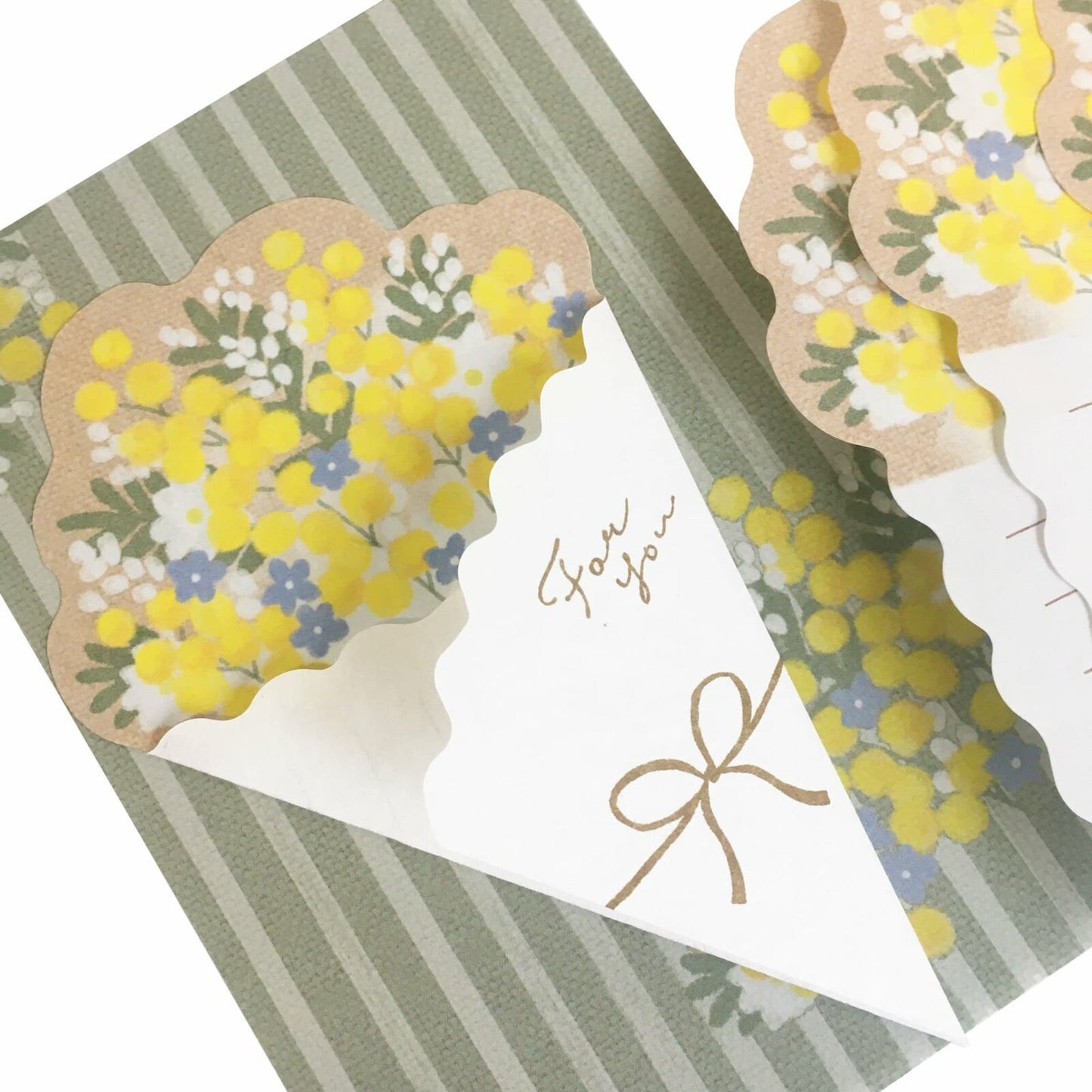 Flower Letter Series Japanese Washi Card Set - Mimosa