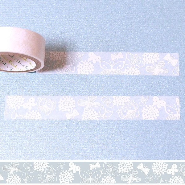 OBORO Series White Lace Washi Tape - Butterfly