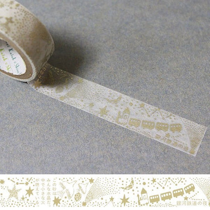 Kenji Miyazawa Series Gold Silhouette Lace Washi Tape - The Night of the Milky Way Train