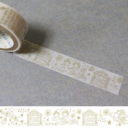 Kenji Miyazawa Series Gold Silhouette Lace Washi Tape - Little Twin Stars