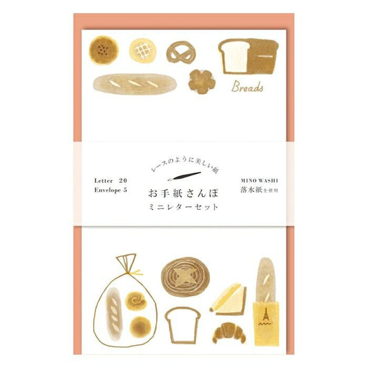 Walking Series Japanese Washi Letter Writing Set - Bread