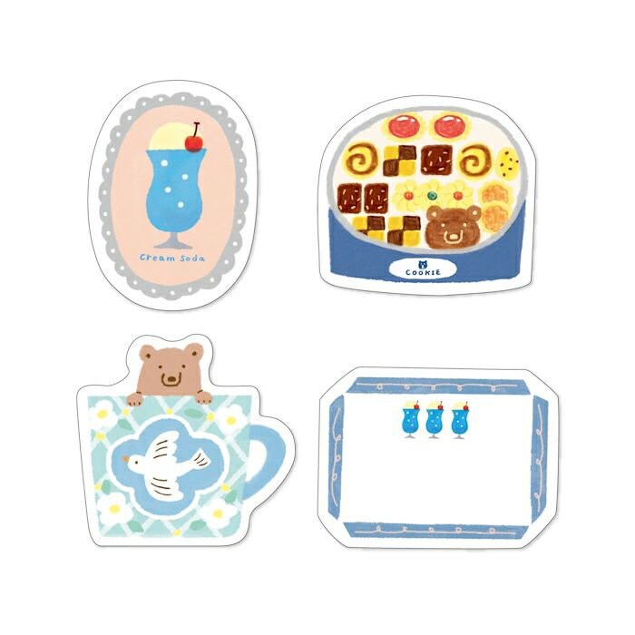 Japanese Mini Washi Letter Writing Set Relaxing Series - Bear and Drink