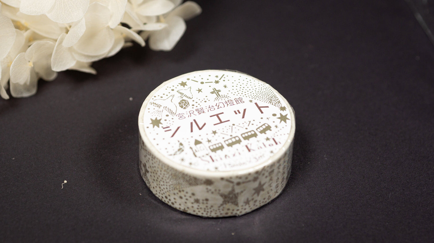 Kenji Miyazawa Series Gold Silhouette Lace Washi Tape - The Night of the Milky Way Train