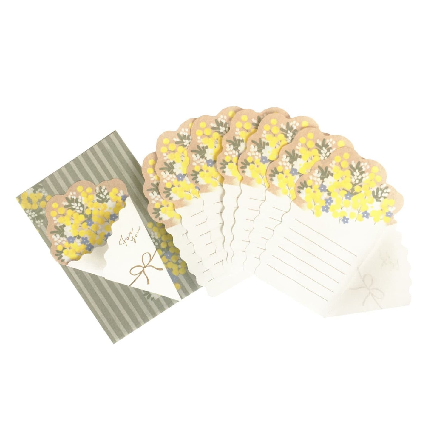 Flower Letter Series Japanese Washi Card Set - Mimosa