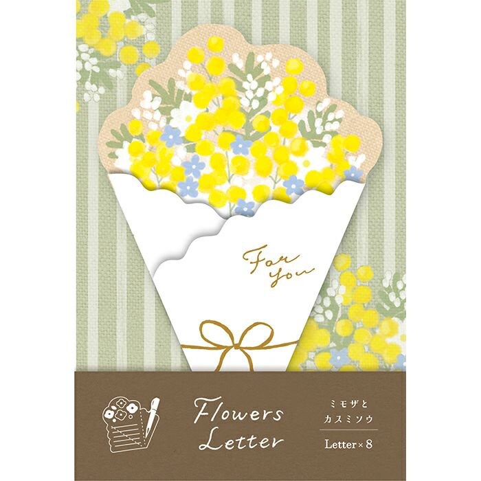 Flower Letter Series Japanese Washi Card Set - Mimosa