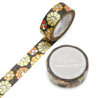 Saien Limited Autumn Series Foil Series Silver Foil Washi Tape  - Pumpkin