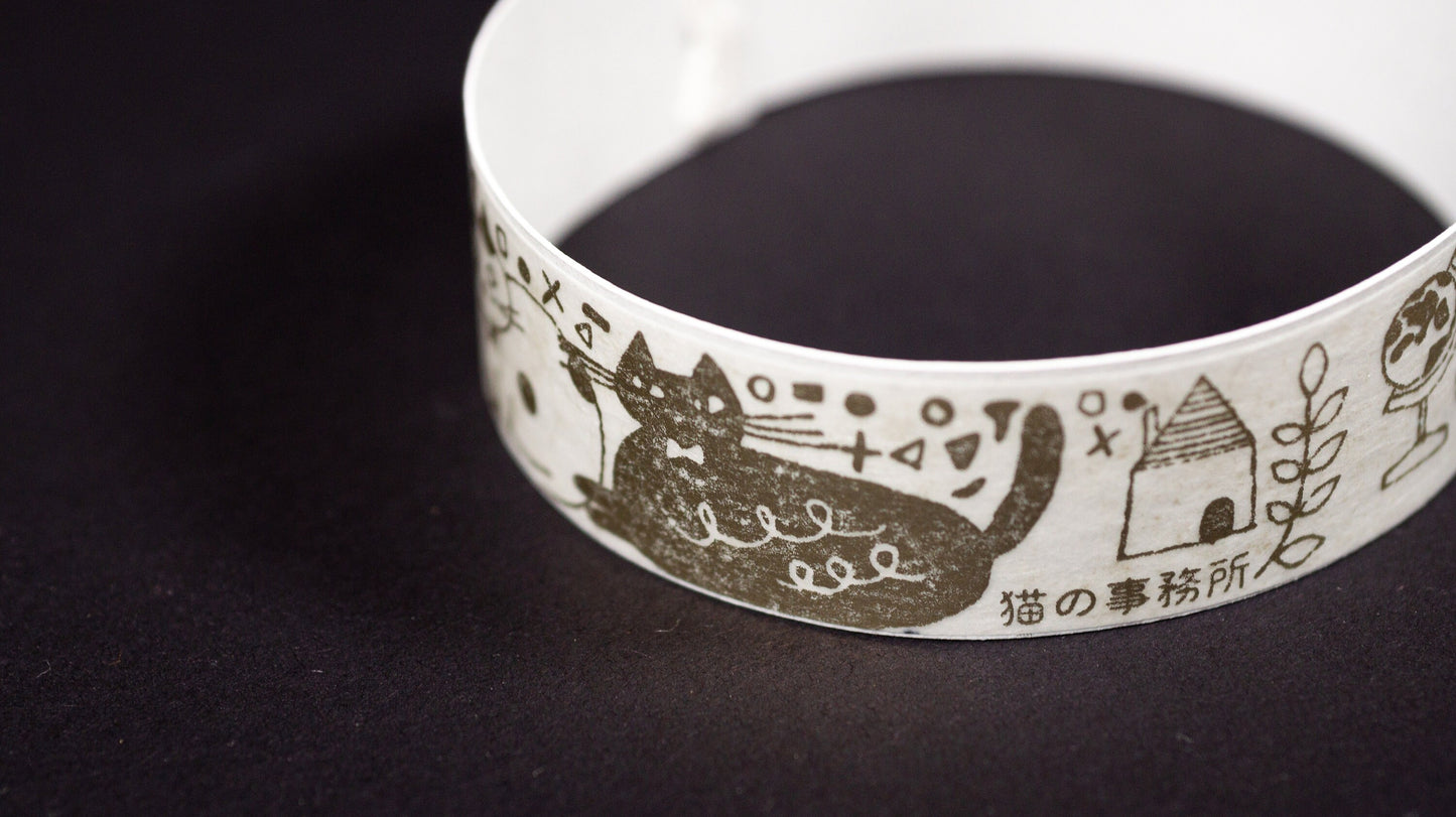 Kenji Miyazawa Series Gold Silhouette Lace Washi Tape - Cat Office