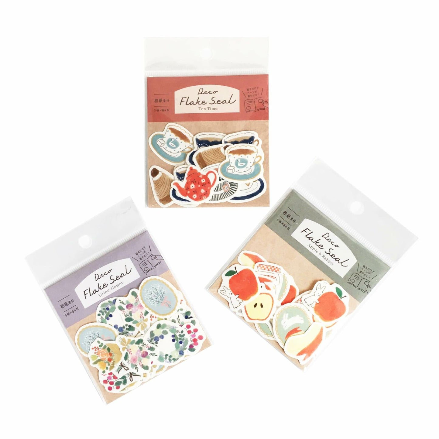 Japanese Washi Flake Sticker Bag Tea Time