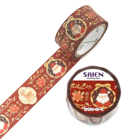 Saien Limited Chistmas Gold Foil Washi Tape Series - Chistmas Wreth