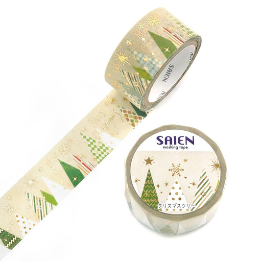 Saien Limited Chistmas Gold Foil Washi Tape Series - Chistmas Tree