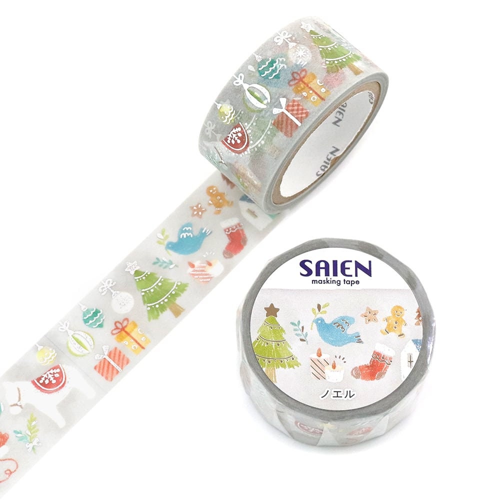 Saien Limited Chistmas Silver Foil Washi Tape Series - Noel