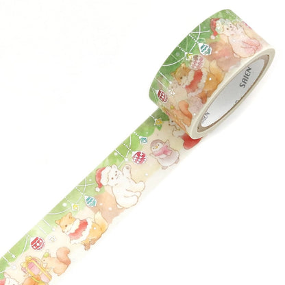 Saien Limited Chistmas Silver Foil Washi Tape Series - Christmas of the Forest