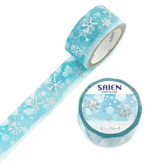 Saien Limited Chistmas Silver Foil Washi Tape Series - Snow Flake