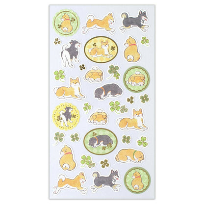 Foron Pearl Series Gold Foil Sticker - Graceful Shiba Dog