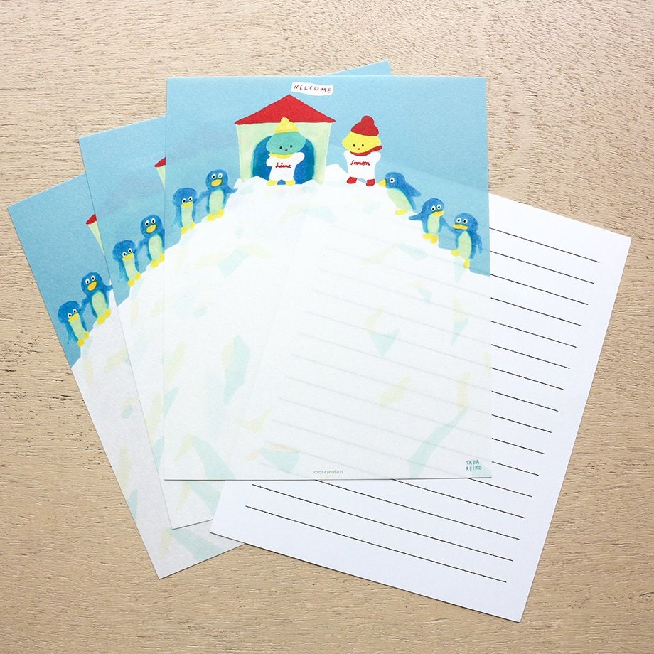 Letter Writing Set Series designed by Reiko Tada - Lemon, Lime, & Penguins