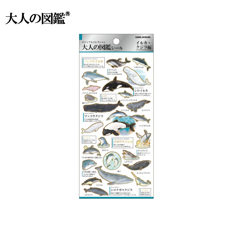 Visual Collection Gold Foil Sticker Series - Dolphins & Whales