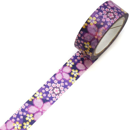 Kimono Yuu Series Gold Foil Washi Tape - Hikita Sakura