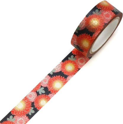 Kimono Hana Series Gold Foil Washi Tape - Tagetes erecta