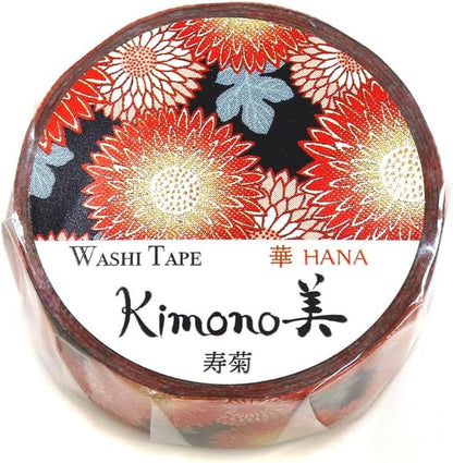 Kimono Hana Series Gold Foil Washi Tape - Tagetes erecta