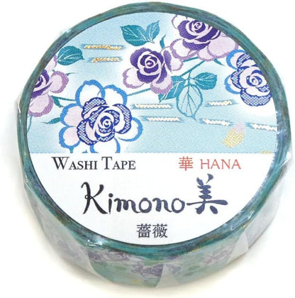 Kimono Hana Series Gold Foil Washi Tape - Rose