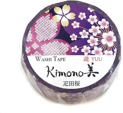 Kimono Yuu Series Gold Foil Washi Tape - Hikita Sakura