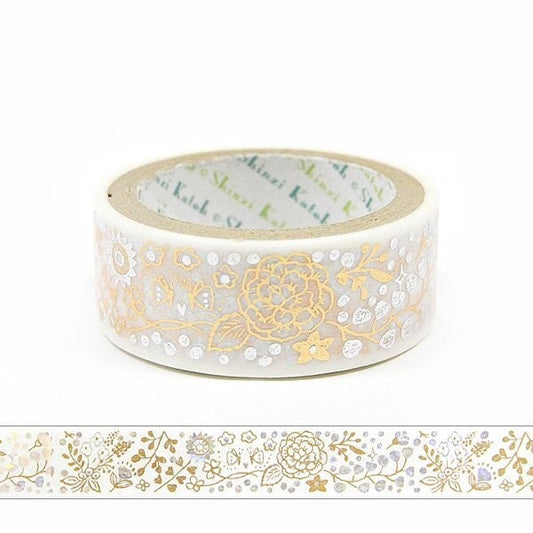 Starlight Series Gold and Silver Foil Washi Tape - Flower&Memories