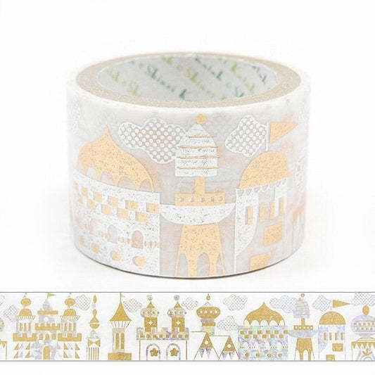 Starlight Series Gold & Silver Foil Washi Tape - Castle