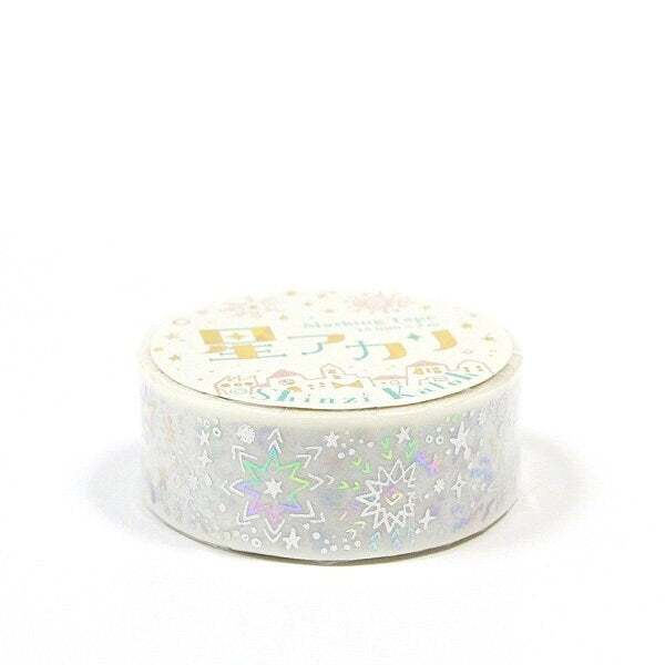 Starlight Series Silver and Rainbow Foil Washi Tape - Hoshi