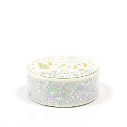 Starlight Series Silver and Rainbow Foil Washi Tape - Hoshi