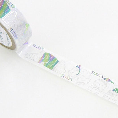 Starlight Series Silver and Rainbow Foil Washi Tape - Sleepy