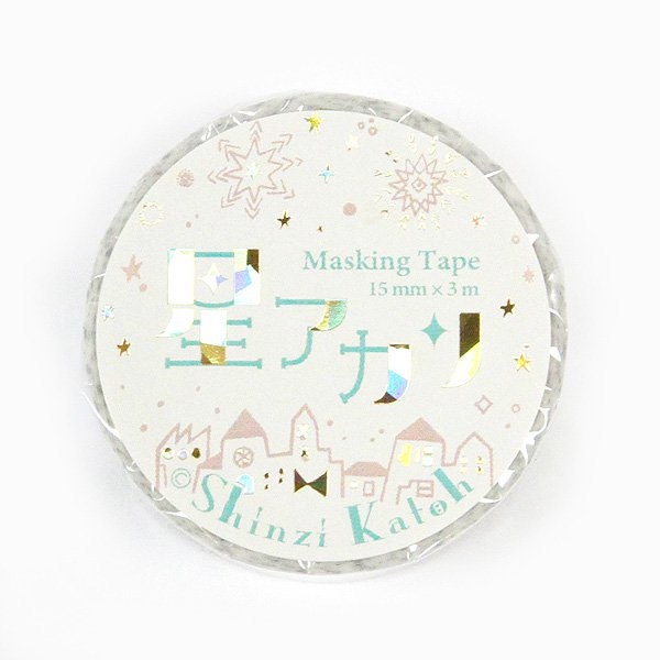 Starlight Series Gold & Silver Foil Washi Tape - Many cats