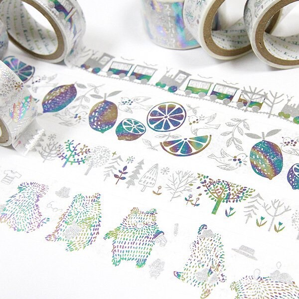 Starlight Series Silver and Rainbow Foil Washi Tape - Hoshi