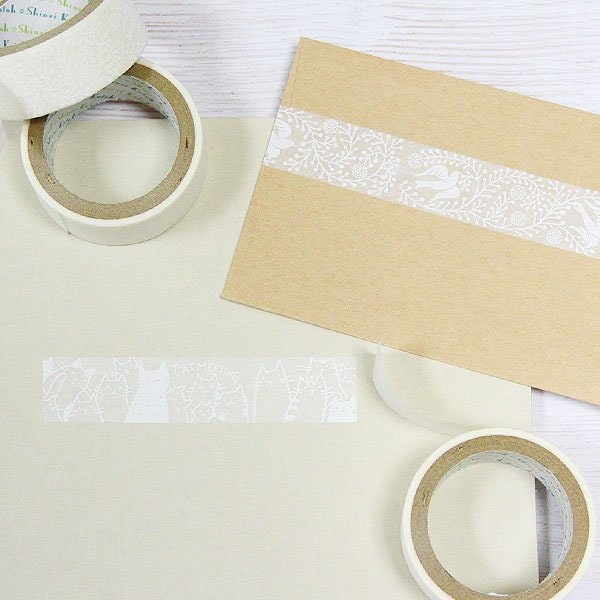 OBORO Series White Lace Washi Tape - Butterfly