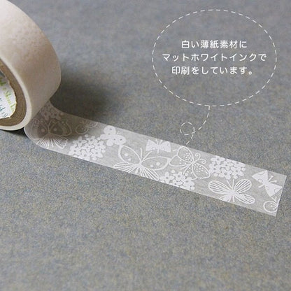 OBORO Series White Lace Washi Tape - Butterfly