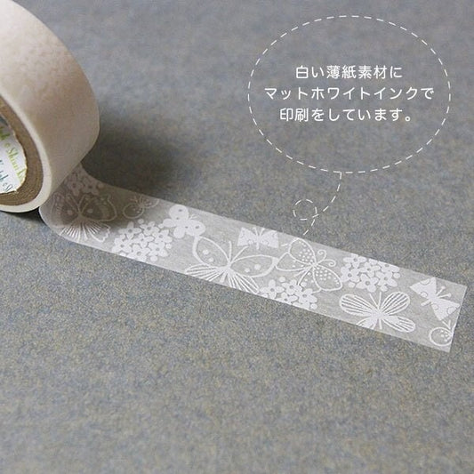 OBORO Series White Lace Washi Tape - Butterfly