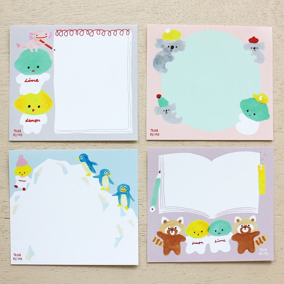 Memo Pad Series designed by Reiko Tada Lemon & Lime with Animals