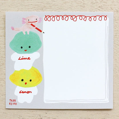 Memo Pad Series designed by Reiko Tada Lemon & Lime with Animals