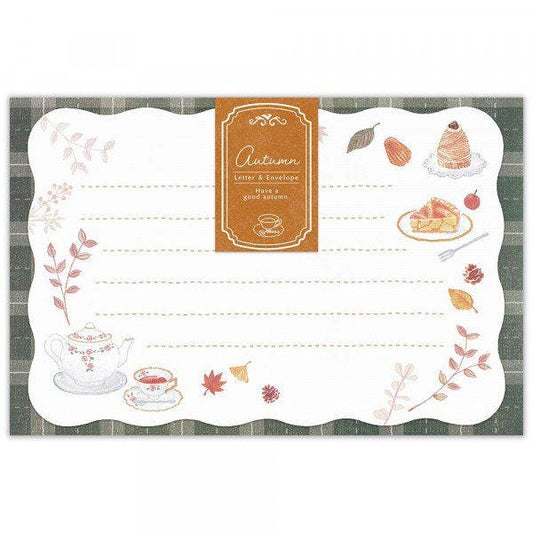 Mini Die cut Letter Writing Set Autumn Series - Tea time