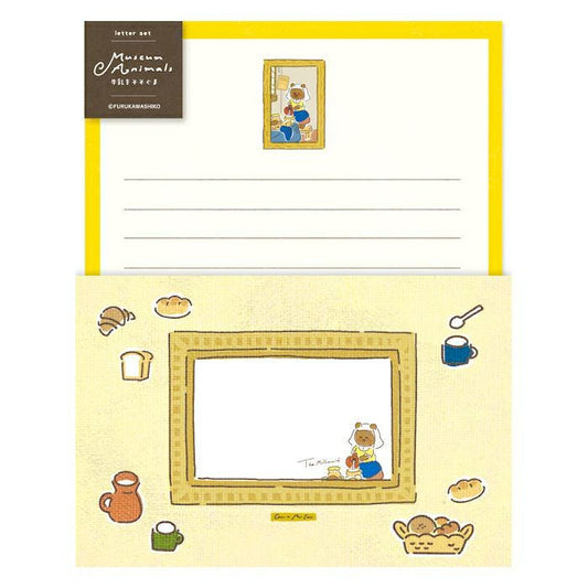 Limited Japanese Washi Letter Writing Set Museum Animals Series - The Milkmaid