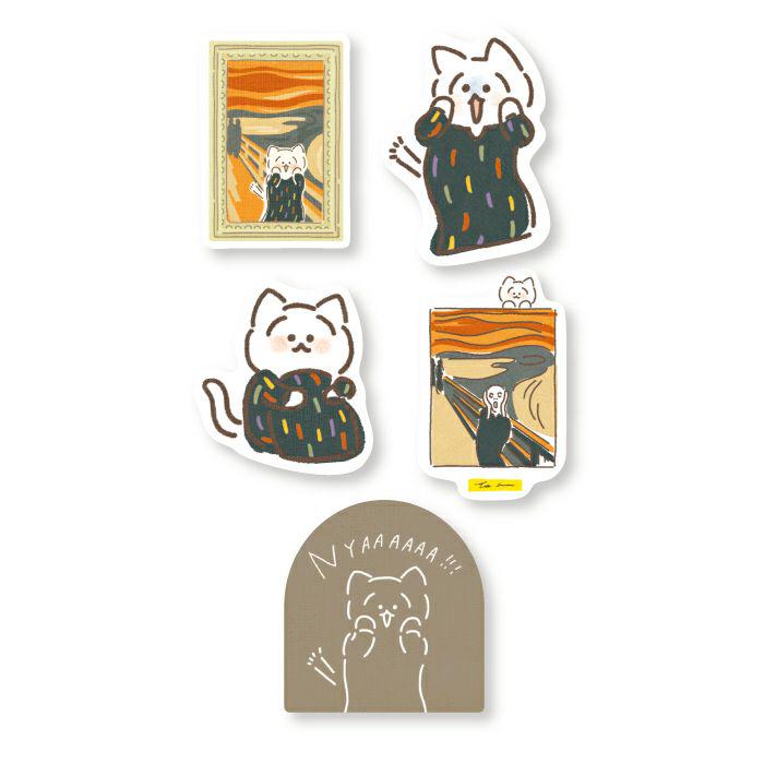 Japanese Washi Flake Sticker Bag Museum Animals Series - The Cries of Nyanko