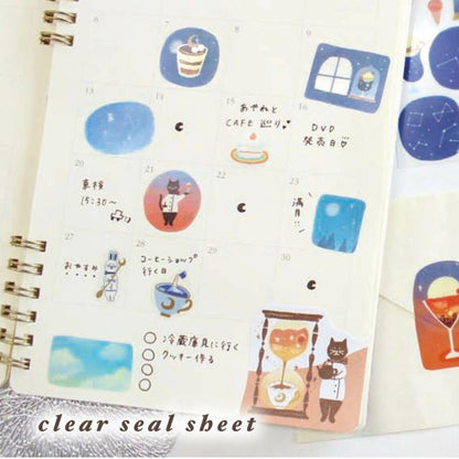 Japanese Washi Flake Sticker Bag Sora Cafe Series - Night